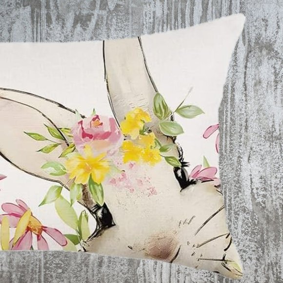 Easter Throw Pillow Covers Bunny Decorative Accent Cases Cottage Spring Decor - Picture 7 of 10